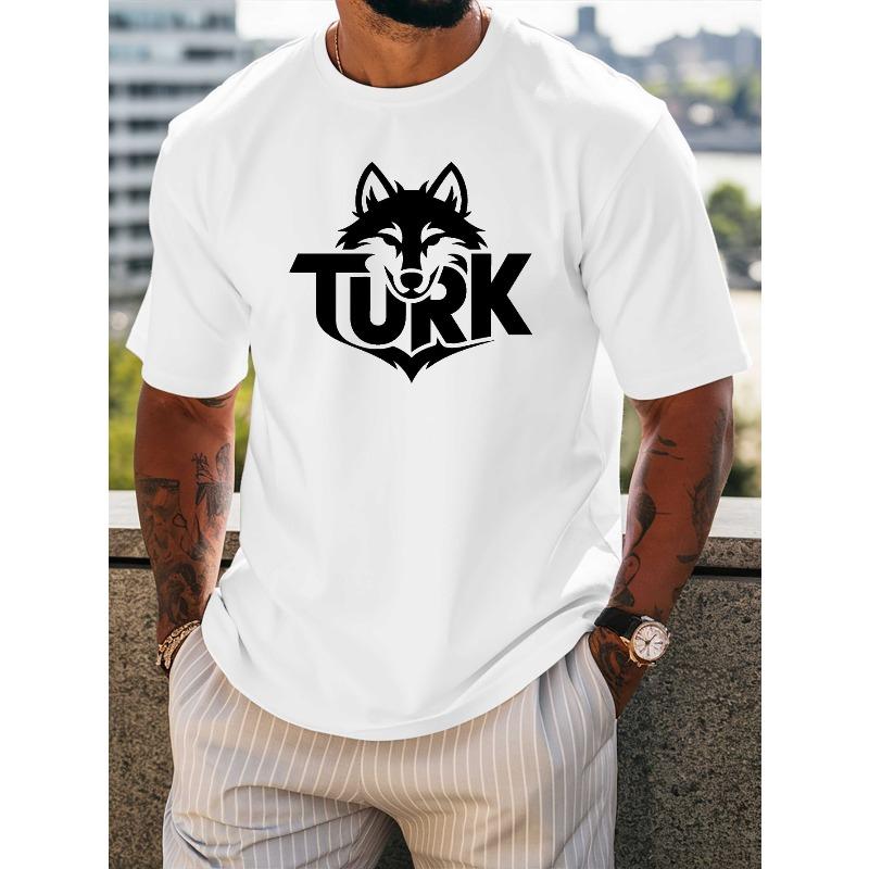 Turk Men'S Printed Crew Neck T-shirt | Summer Casual Sports Fashion, Comfortable, Cool and Breathable Fabric, Suitable for Outdoor, Exercise