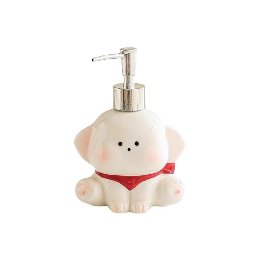 Ceramic Liquid Soap Dispenser Dog Shape Empty Bottle Dog Shape Lotion Bottle Cute Press Pump Shower Shampoo Dispenser Kitchen
