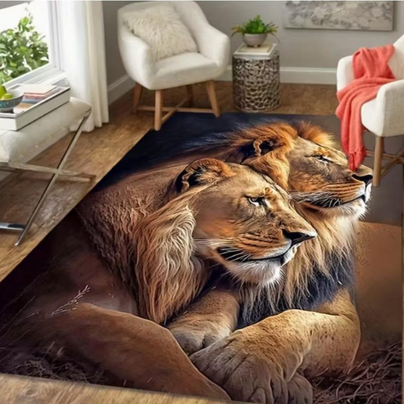 Wolf Family Pattern Area Carpet Suitable for Living Room Bedroom Courtyard Decoration Large-area Carpet Outdoor Carpets