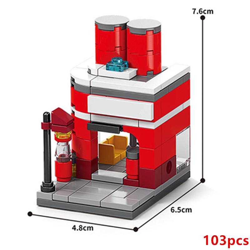 NUOVO Ristorante Dessert Caffè Negozio di Animali Domestici Frutta Vista Strada Cibo Casa Kit di Blocchi da Costruzione Mattoncini Modello per Bambine Giocattolo per Bambini