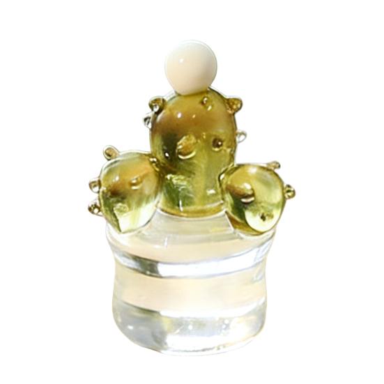 Miniatur Kaktus Figur aus Kunstkristall Handgeblasenes Glas Topfpflanze Ornament für Zuhause Büro Schreibtisch Tischplatte Auto Innenraum Armaturenbrett