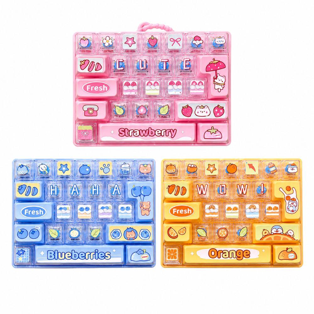 26 Keys Mechanical Keyboard Toy Clear Key Sounds Bag Pendant Charm Stress Relief Use