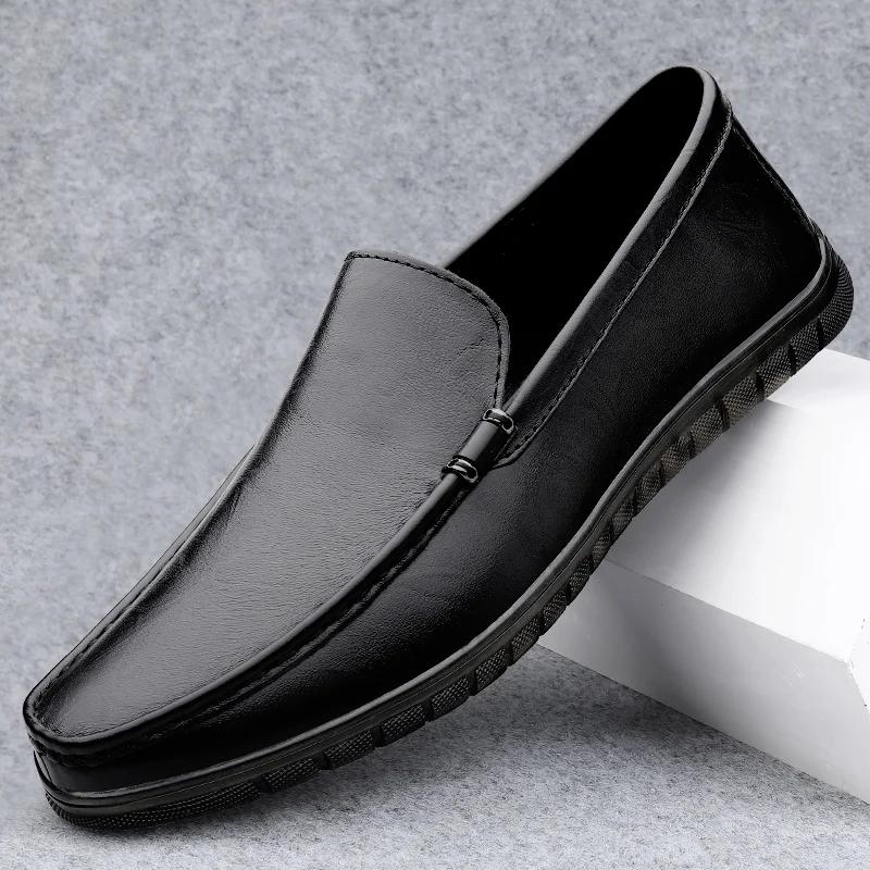 Ademende Herenschoenen van Echt Leer Zomer Instappers Heren Casual Leren Flats Hete Uitverkoop Rijschoenen Outdoor Mocassins