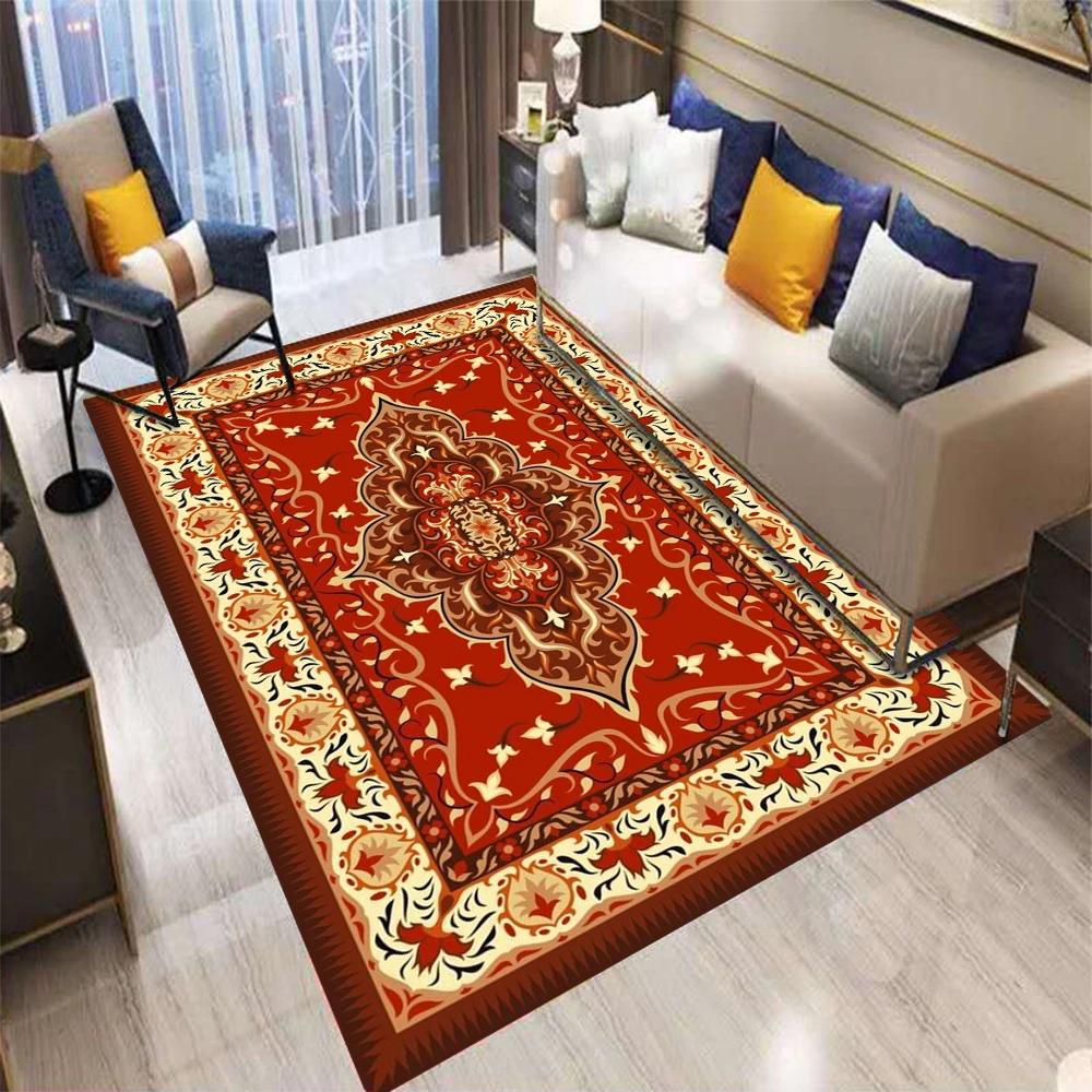 Retro Europe Bohemian Persia Style Carpet Living Room Sofa Bedroom Bedside Kitchen Entrance Door Mat Non-Slip Fine Decor Rug