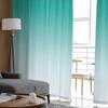Turquoise Gradient Tulle Curtains Sheer Chiffon for Living Room Bedroom Balcony Fashion Home Decor