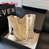 Simple Chic Canvas Shoulder Bag With Inner Pouch For Work And Leisure