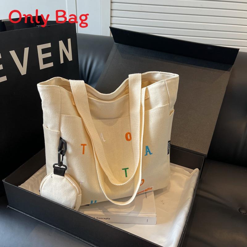 Simple Chic Canvas Shoulder Bag With Inner Pouch For Work And Leisure