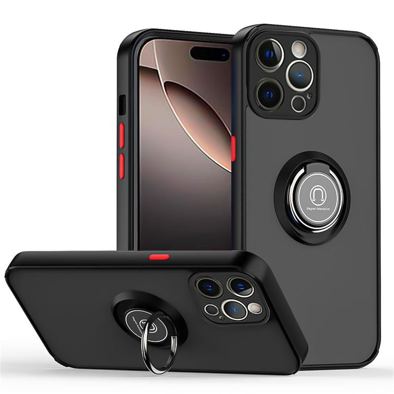 Matte magnetische Ring-Handyhüllen für iPhone 16 13 12 11 Pro Max Mini 16E Stoßfeste Hülle für iPhone 15 14 Pro Max 16 Plus Hülle