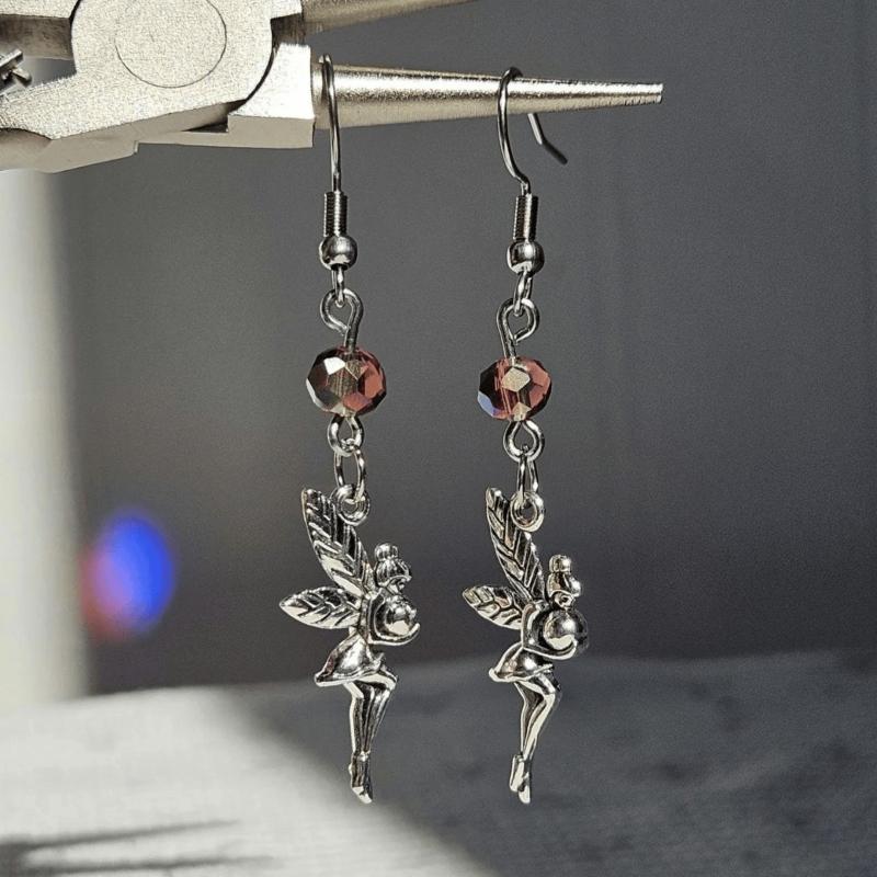 Vintage Gothic Court Tassel Dangle Earrings Silver Color Goth Punk Aesthetic Jewelry Accessory