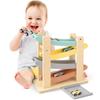 Wooden Slope Toy, Car Toy, for Boys Ages 1, 2, 3, and 4, Educational Toy, KumiKumi Slope, Boys and Girls, Birthday Gift Ranking, with Garage