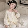 2026 Spring/Summer Loose Casual Lace Pajama Set for Women & Children - Princess Style, Long Sleeve & Pants