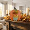 Sturdy Wooden Fall Decor Harvest Pumpkin Ornaments, Autumn Decorations, Decorative Tabletop Centerpiece for Thanksgiving Festival & Tiered Tray