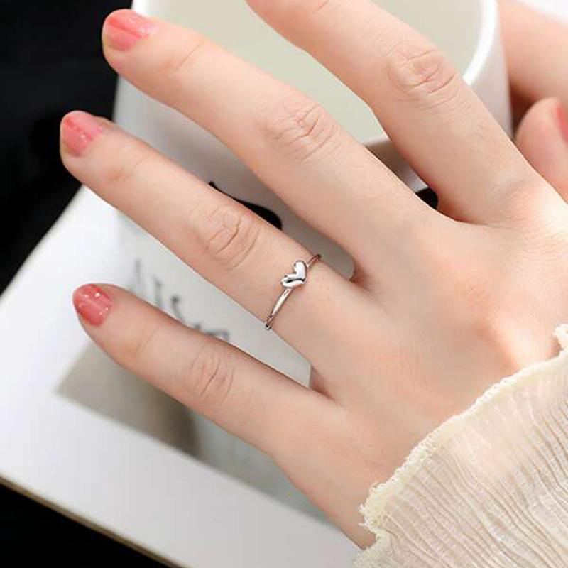 European And Korean Simple Love Peach Heart Ring Women, Minimalist And Sweet Daily Jewelry, Fashionable And Popular Ring