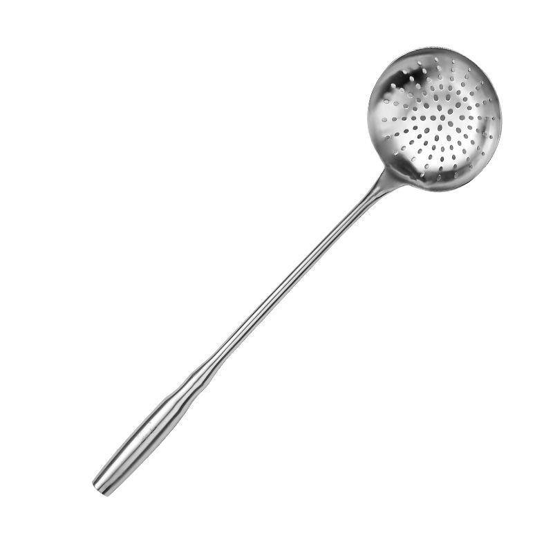 Stainless Steel Slotted Spoon for Scooping Noodles, Large Household Kitchen Filter Screen, Hot Pot Oil Grid Spoon, Chef