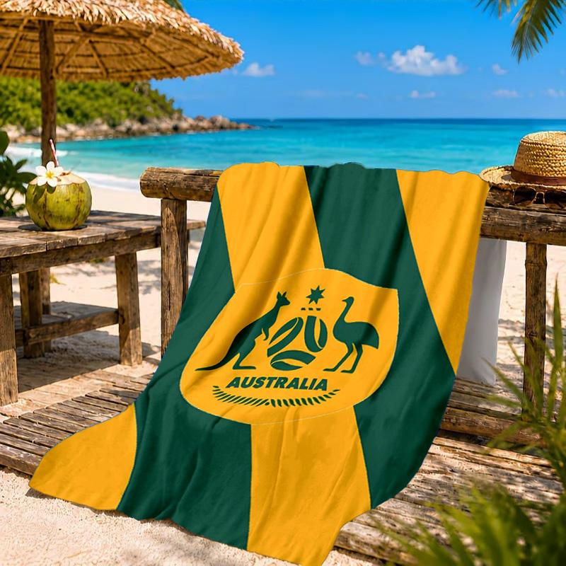 Australia Coat Of Arms Emblem Beach Towel, Quick-drying, Easy To Care For, Suitable for Both Fitness and Beach Vacations,Sports Essential