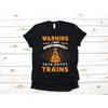 Warning Train Funny Conductor Railroad Cute T Shirt SweaT Long Sleeve Child Apparel  Vintage Washed Slightly Graphic