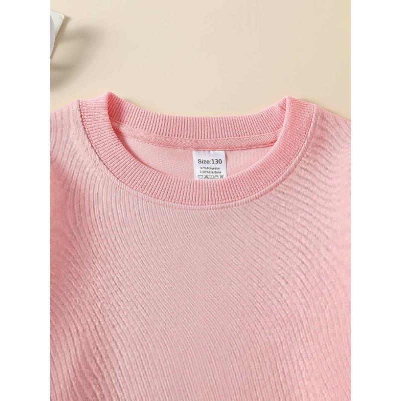 Kids Sweatshirt Round Neck Long Sleeve Sweatshirt for Kids, Loose Fit, Soft and Light Beige-Friendly, for Spring and Autumn Street Outings