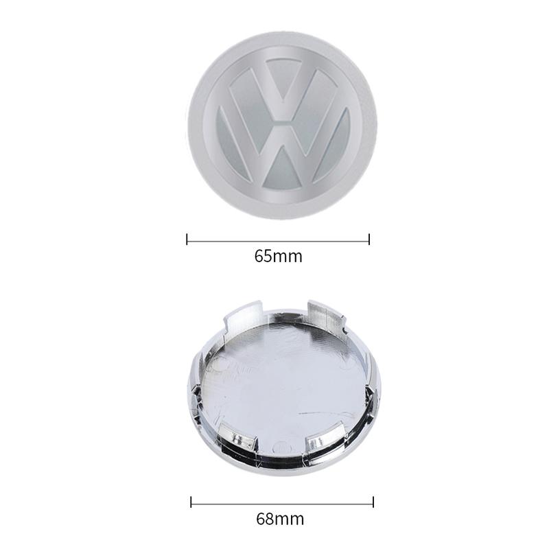 4Pcs 60MM/63MM/68MM Car Wheel Center Hub Caps Covers Badge For Volkswagen VW R Polo Passat Rline Golf 4 5 6 7 Tiguan Jetta GTI