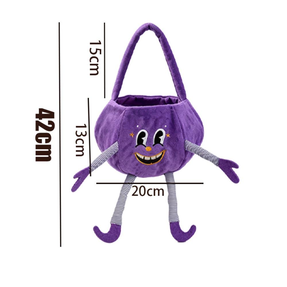Flexible Pumpkin Bucket Handheld Trick or Treat Bucket Festive Ghost Plush Bag Dessert Making