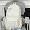 Schoolbag schoolbag female college student Korean version ins large capacity simple solid color backpack junior high school student backpack boys and 
