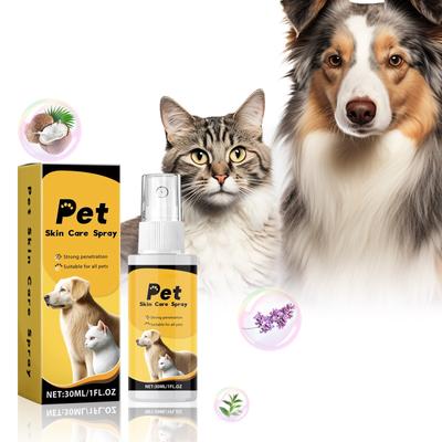 Spray para la piel de mascotas Spray para el cuidado de la piel de perros y gatos, spray calmante que limpia y suaviza la piel, spray calmante para el cuidado contra la picazón Spray nutritivo, 30 ml