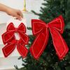 Christmas Velvet Bow Garland With Glitter For Holiday Tree Decor