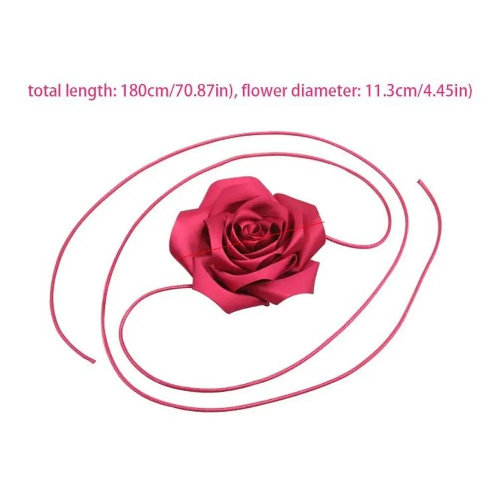 New Satin Rose Lace Neck Necklace Luxurious Neckband Fashion Body Chain Personality Choker Necklace Women Flower Waist Chain