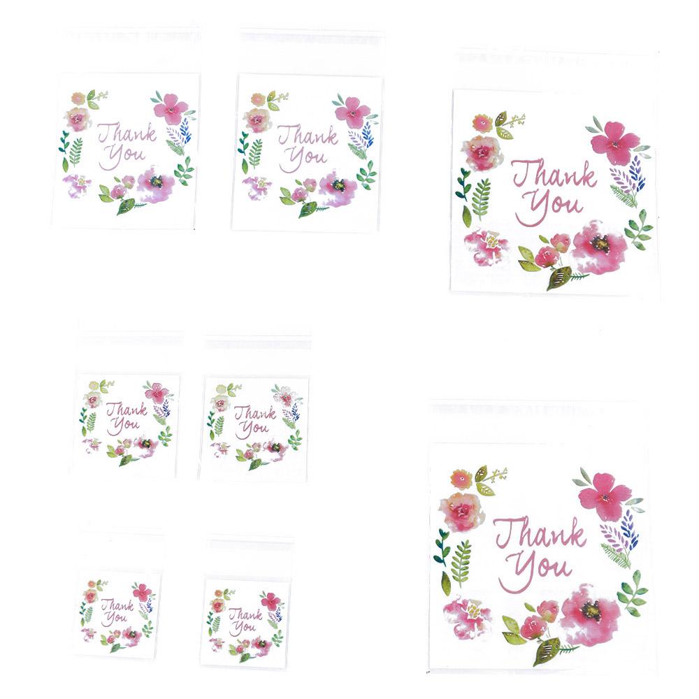 4 Sizes High Quality Wedding Favors Plastic Cookie Package Thank You Candy Bag Self-Adhesive