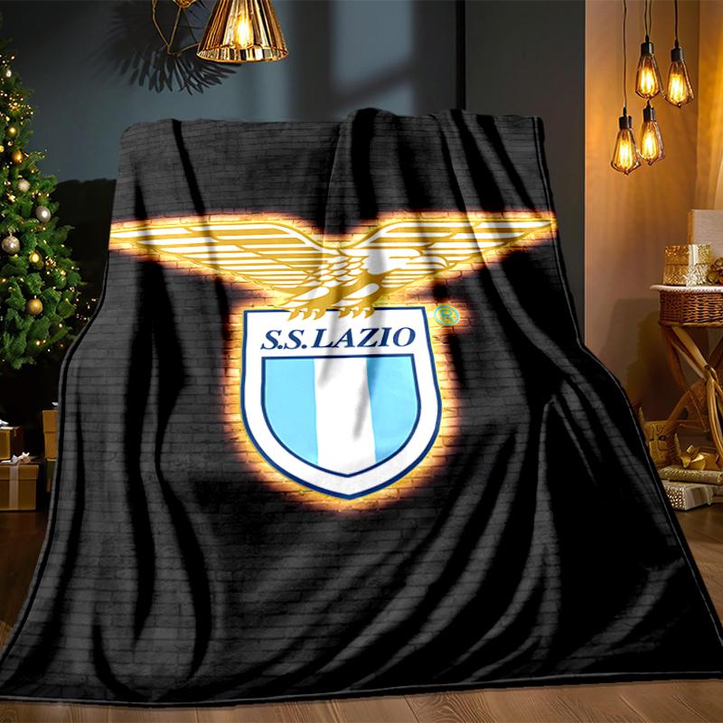 Lazio Football Crest Blanket Lightweight Ideal Bedding Blanket Perfect for Travel, Camping, Living Rooms, Offices, Sofas, Fan Christmas Gift