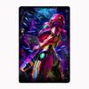 Samus Aran Metroid Musique Métal Panneau Métal Affiche Décoration Pièce Garage Club Automobile Étain Décor Maison