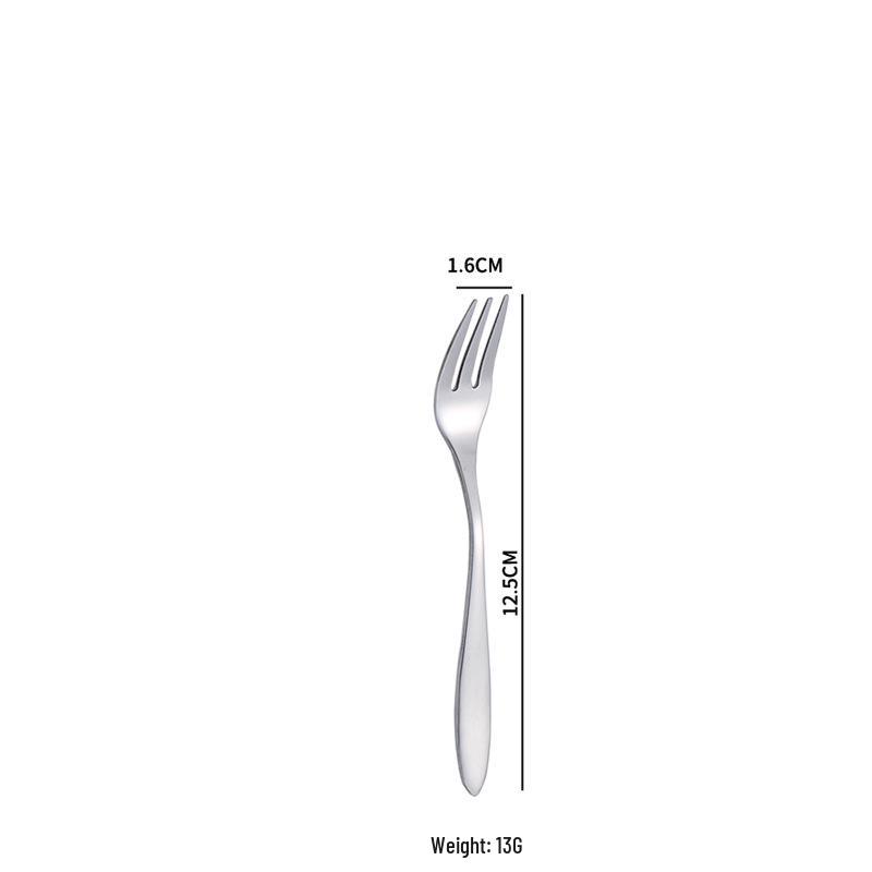 Western Cutlery Set - Thickened Pointed Handle, Stainless Steel Fruit Fork, Dessert Spoon, Steak Knife, Fork & Spoon, New Chinese Style.