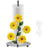 Kitchen Roll Holder Vintage Paper Towel Stand Sunflower Decor Iron Kitchen Roll Stand Vertical Paper Towel Storage Rack for Home