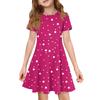 Girl Summer Dress Color & Print Short Sleeve Dress With Pocket Casual Dress Shorts Sleeve Party Dress Easter Day