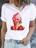 (Asian Size) T Shirt Fashion Sweet Love Trend Cute Female Graphic Casual Short Sleeve T-shirts Tee Women Print Lady Top Clothing