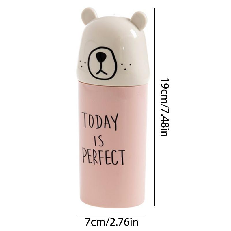 Wash Cup Travel Portable Cartoon Bear Couple Toothbrush Organizer Mouth Cup Tooth Brush Storage Box Bathroom Organizer