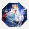 Magical Moonlit Adventure: Fantasy Anime Artwork StickerUmbrella, Portable 3-Fold Compact Umbrella for Men & Women Gift