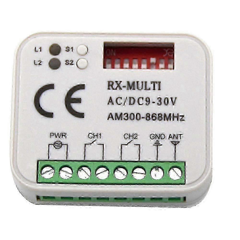 Garázsajtó Távirányító Vevő 433/868MHz Rx, Multi 300 - 900MHz AC/DC 9 - 30V Vevő Távirányítóval az Egyszerű Vezérléshez