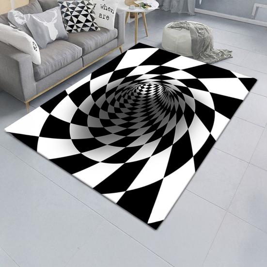3D Optische Illusion Fußmatte Rutschfestes Stabiles Design Wasserabsorbierende Fußmatte Atemberaubender Tunnelvisueller Effekt Teppich Wohnzimmer Schlafzimmer Dekor