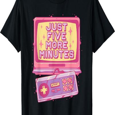 Funny Video Game Shirt for Video Gamer Just 5 More Minutes T-Shirt