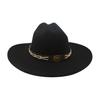 Ladies Shopping Concave Shape Internet Celebrity Top Hat New Fashion Simple Cowboy Hat One Word Top Wide Brim Woolen Jazz Hat