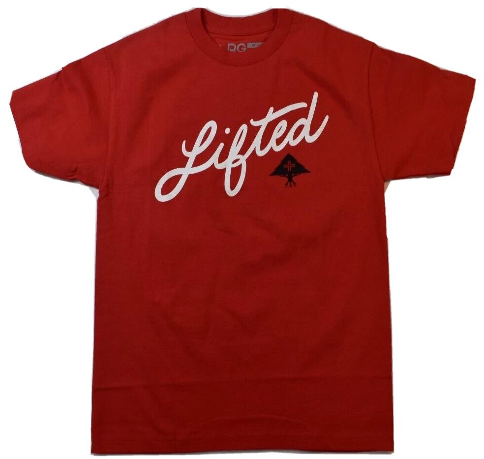 Lifted Research Group LRG Mens Angled Script Red Shirt NWT S