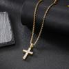 New Fashion Necklaces Female Pendants Gold Silver Crystal Jesus Cross Zirconia  Pendant For Women Necklace Leisure Time Jewelry