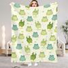 Cartoon Grüne Frosch Flanelldecken Warme Winter Reise Schlafzimmer Sofa Geburtstagsgeschenke für Kinder Weiche Überwurfdecke