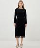Ollibeudeollibeu Organza Color Block Long Sleeve Slim Dress Ow6So1620