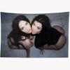 Megan Fox and Kourtney Kardashian Print Tapestry Trendy Y2K Aesthetic Wall Hanging Bedroom Living Room Decor Background Cloth