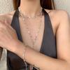 Long Chain Cross Pendant Necklace Goth Retro Clavicle Chain Punk Crystal Y-Shaped Necklace Women