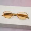 Oval Frame Rimless Cut Edge Sunglasses Fashion UV400 Small Frame Eyewear Gafas De Sol Personality Design