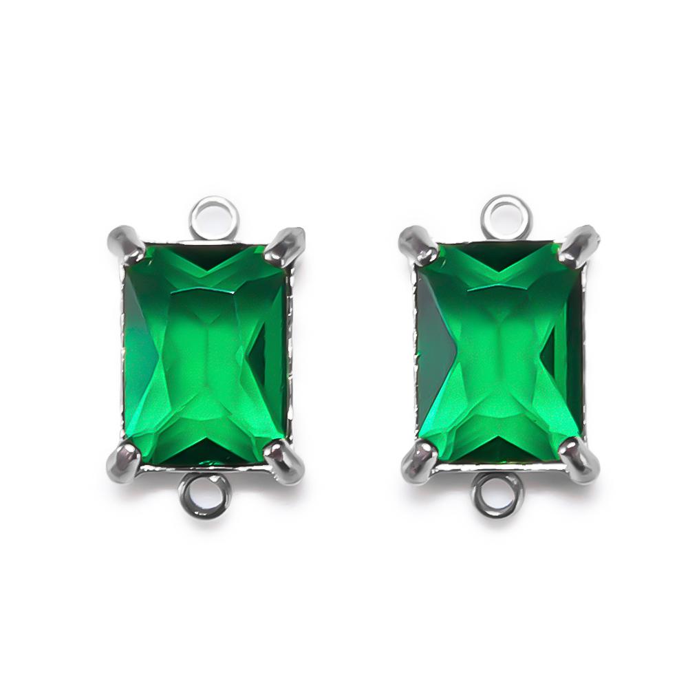 10pcs 5pcs Gold Color Stainless Steel Zircon Pendants Green Transparent Crystal Charms Beads for Necklace Jewelry Making DIY