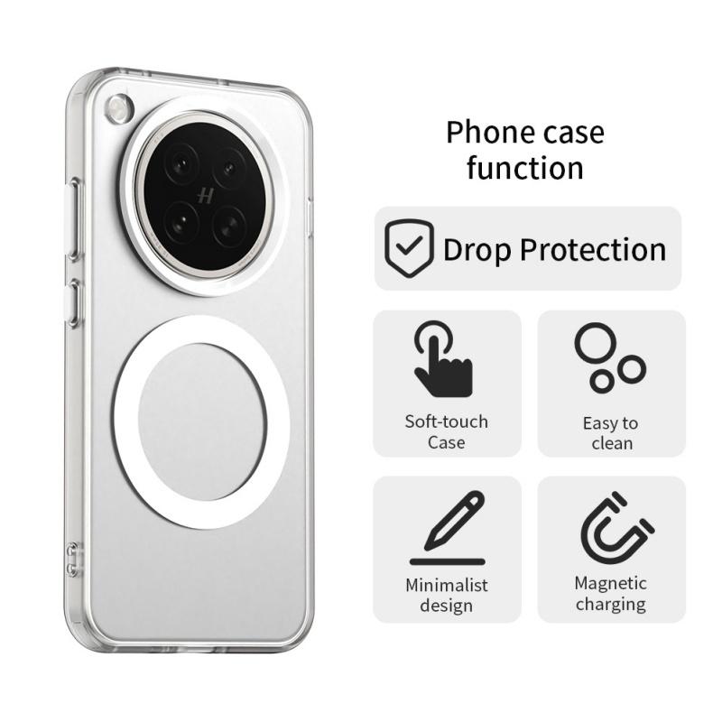 Para Capa OPPO Find X8S Capa OPPO Find X8S Capas Transparentes Carregamento Sem Fio Magnético Anular Fosco Transparente Fundas OPPO Find X8S