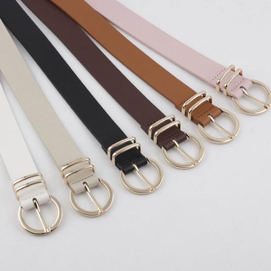 Women Belt Adjustable Length Imitation Leather Belt Jeans Dresses Shirts Sweaters Waistband Versatile Solid Color Waist Belt